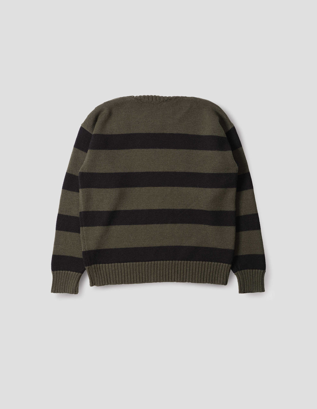 MHL. - Graphic striped crew virgin wool green black