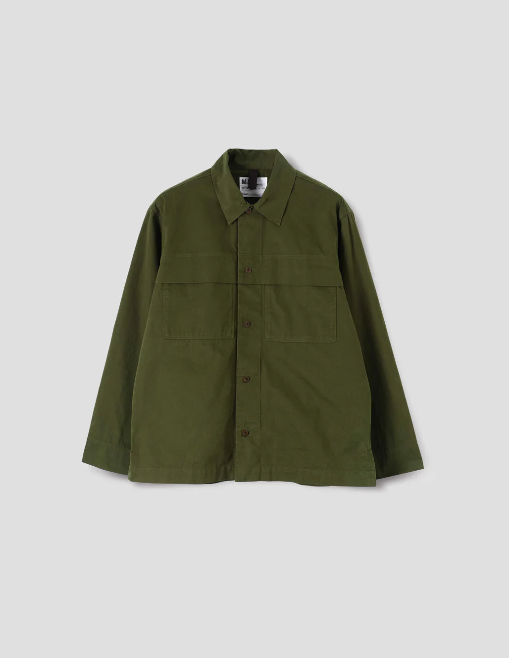 MHL. - Storm flap shirt brushed cotton twill seawed