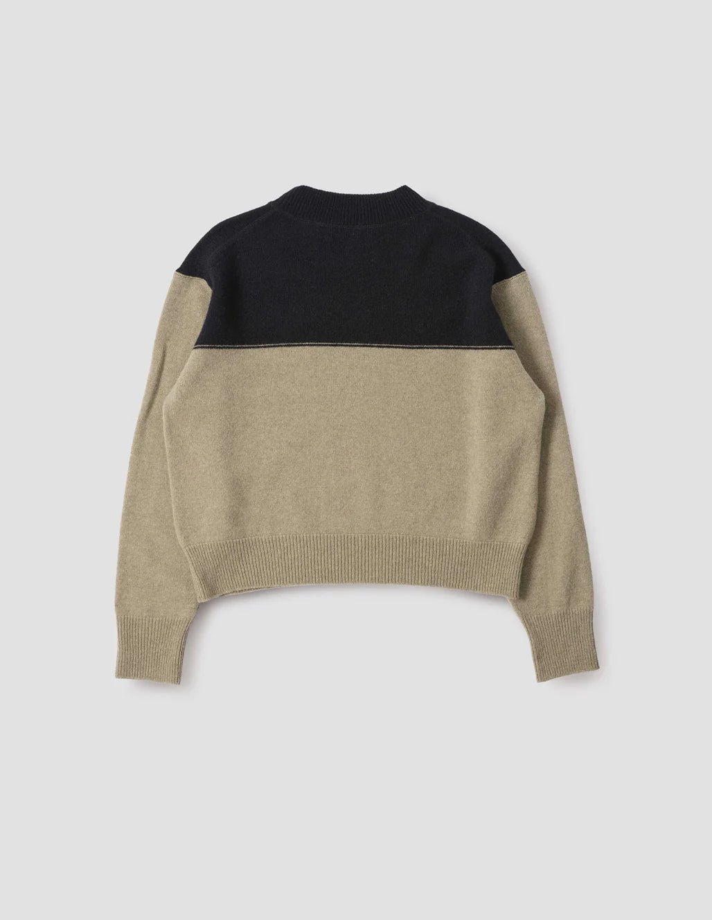 MHL. - Colour block jumper lambswool black linen