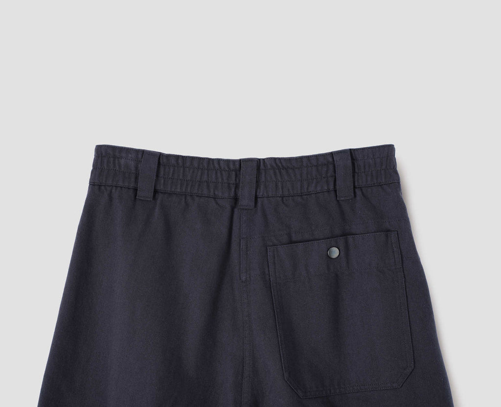 MHL. - Pleated culottes worn cotton drill ink