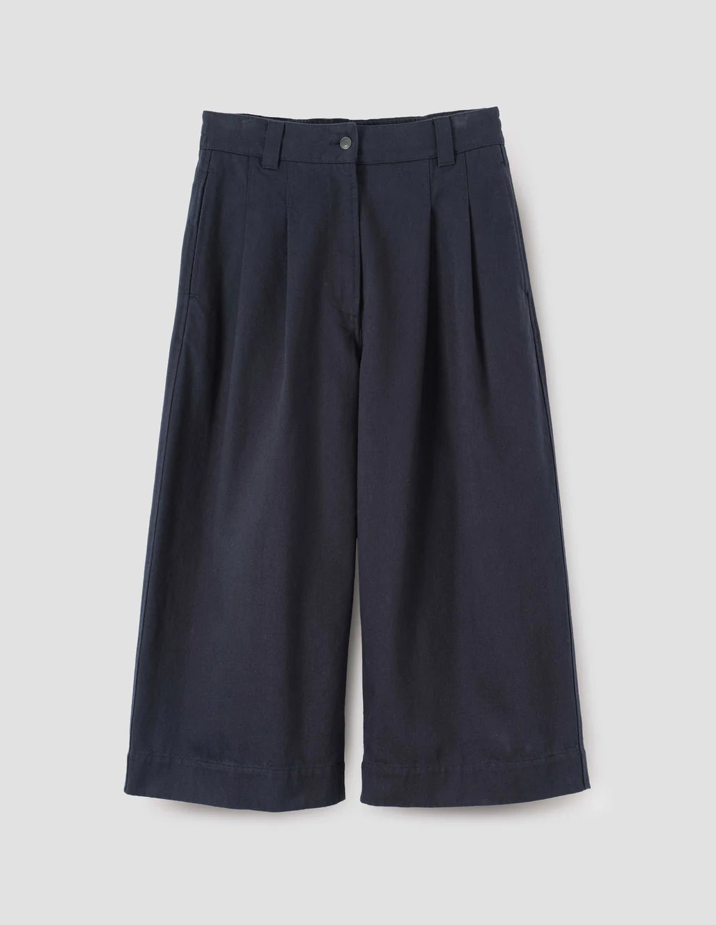 MHL. - Pleated culottes worn cotton drill ink