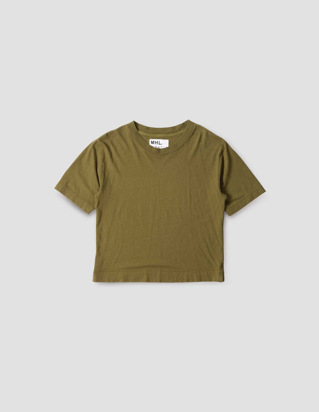 MHL. - Simple t-shirt organic cotton linen jersey moss