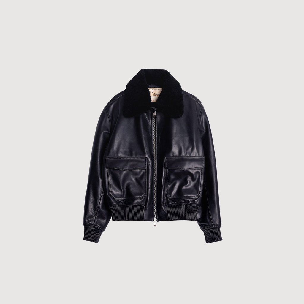 MUSEUM GARMENTS - Flight Jacket leather black