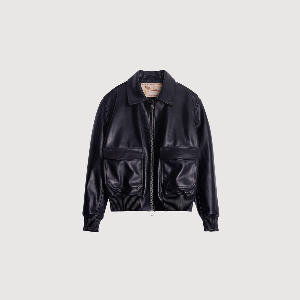 MUSEUM GARMENTS - Flight Jacket leather black