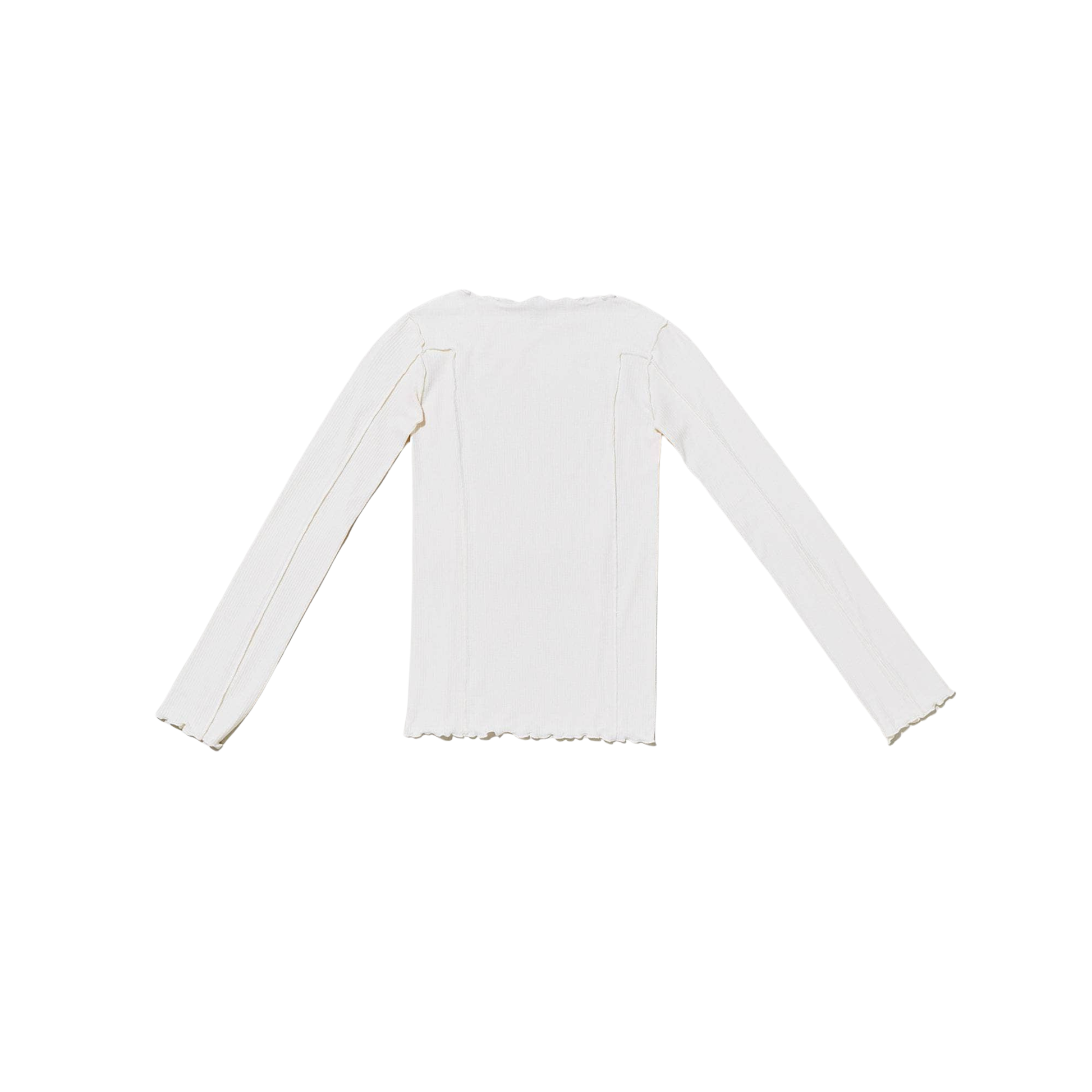 BASERANGE - Omato long sleeve cotton rib Off white