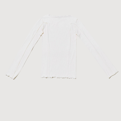 BASERANGE - Omato long sleeve cotton rib Off white