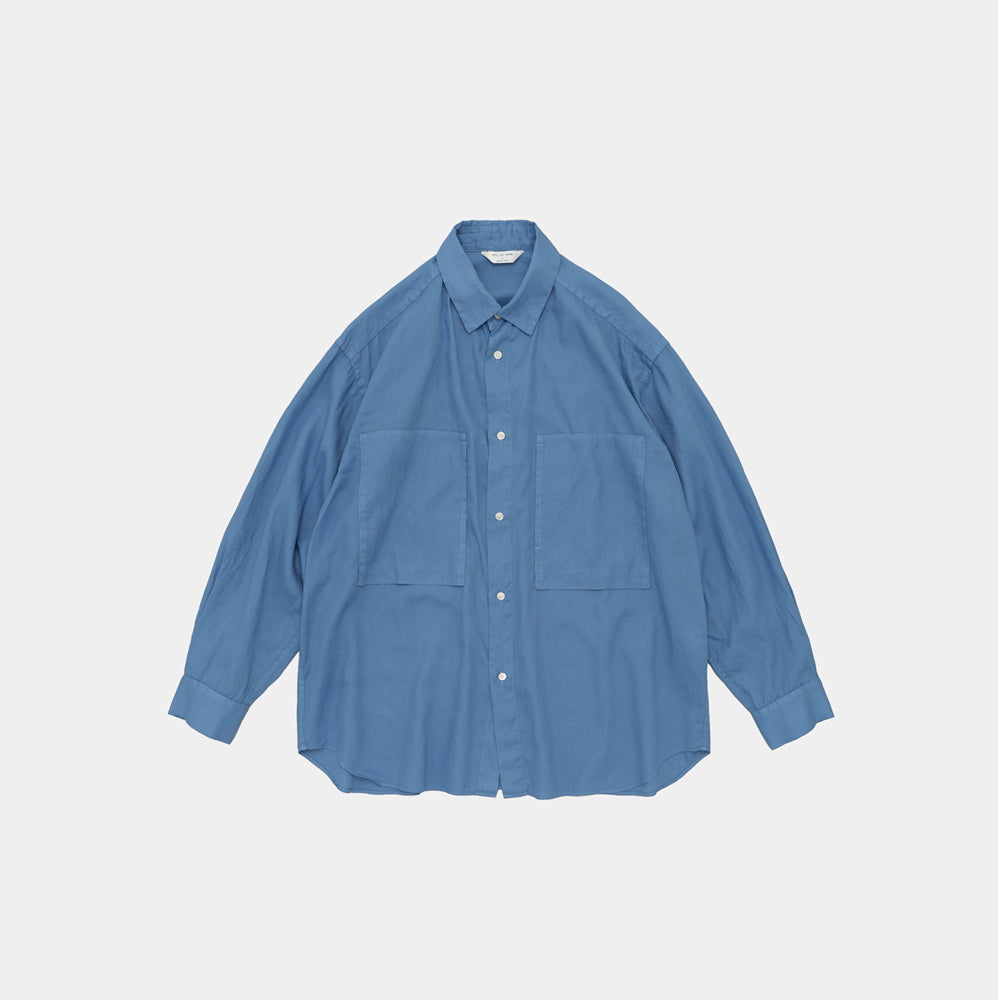 STILL BY HAND - Garment dye over-shirt sky blue Sho5261os