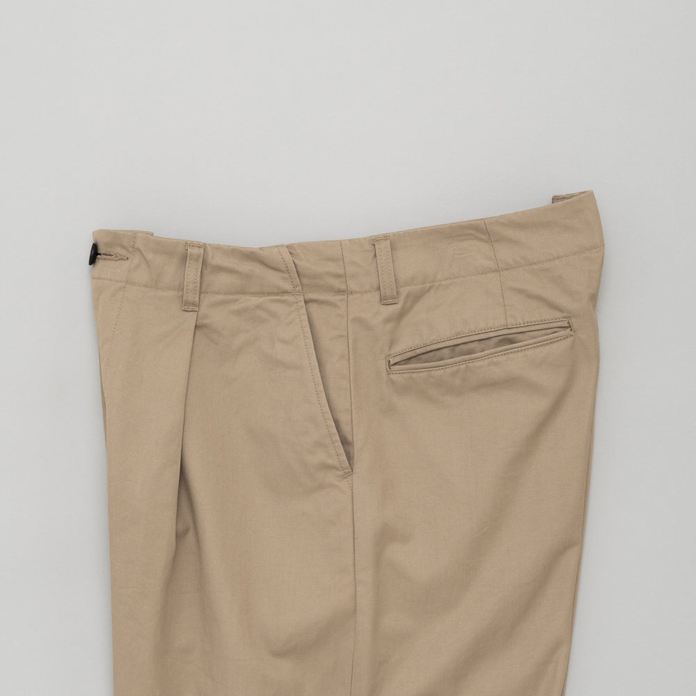 STILL BY HAND - Selvedge one pleat pant beige Pto2261os