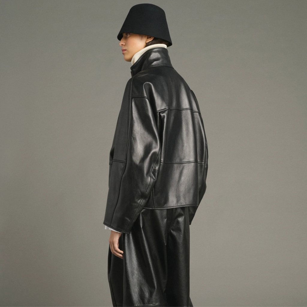 SOEUR - Gamma veste en cuir souple noir