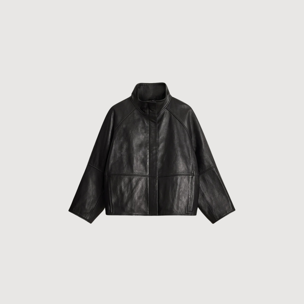 SOEUR - Gamma veste en cuir souple noir