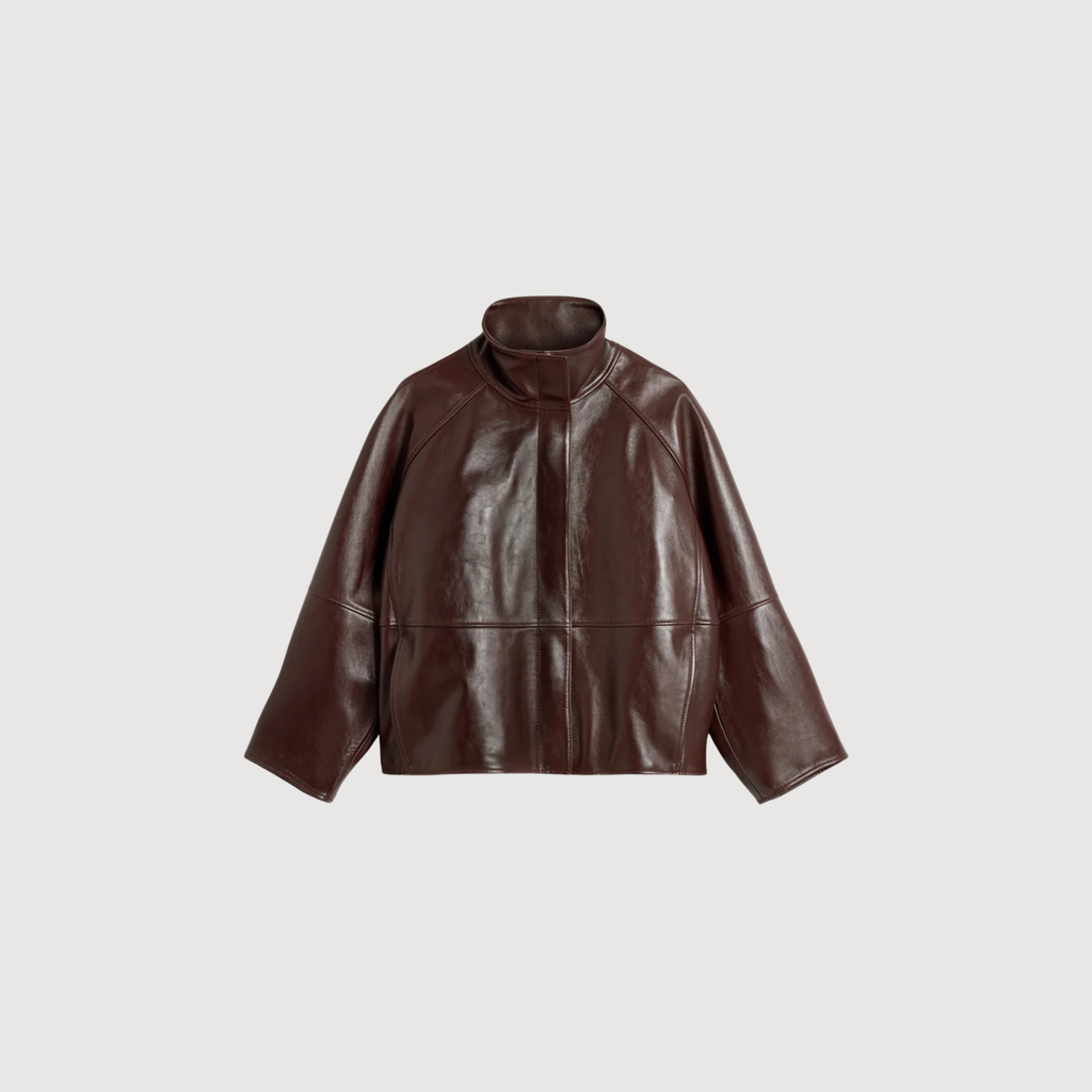 SOEUR - Gamma veste en cuir souple bordeaux