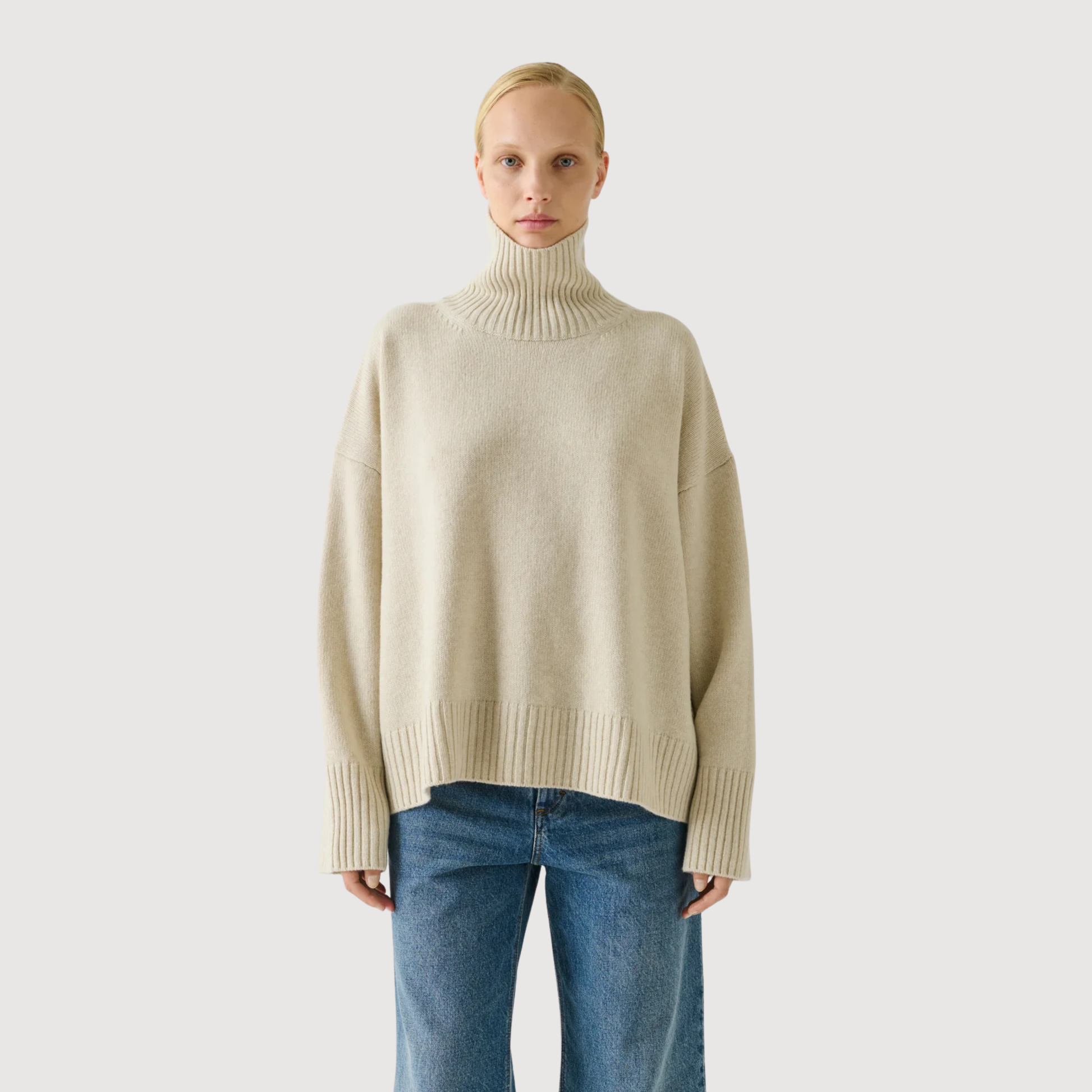 SOEUR - William pull oversize en laine mérinos Ecru chiné