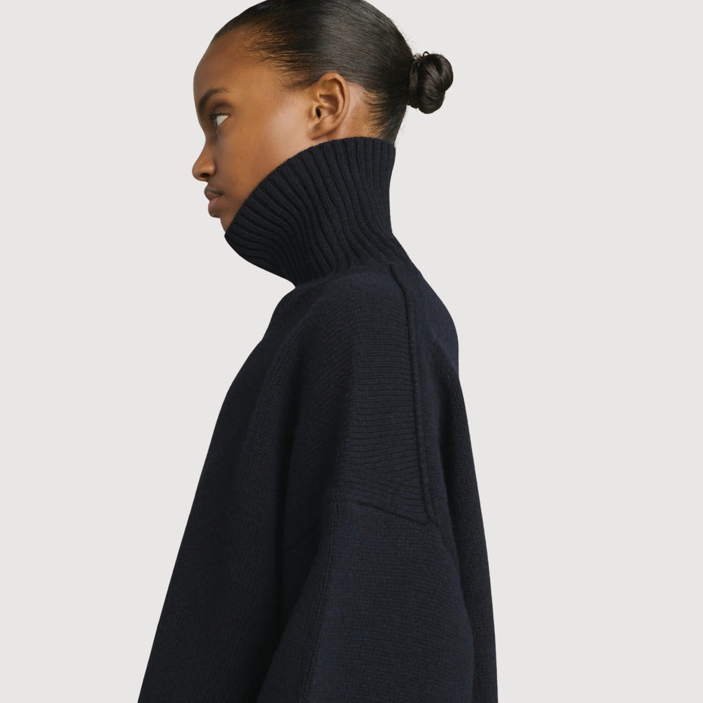 SOEUR - William pull oversize en laine mérinos Navy