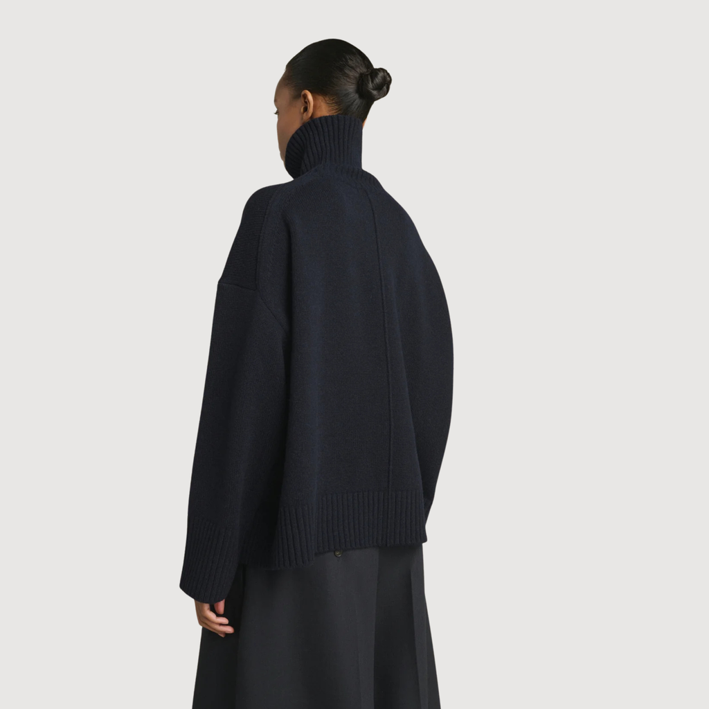 SOEUR - William pull oversize en laine mérinos Navy