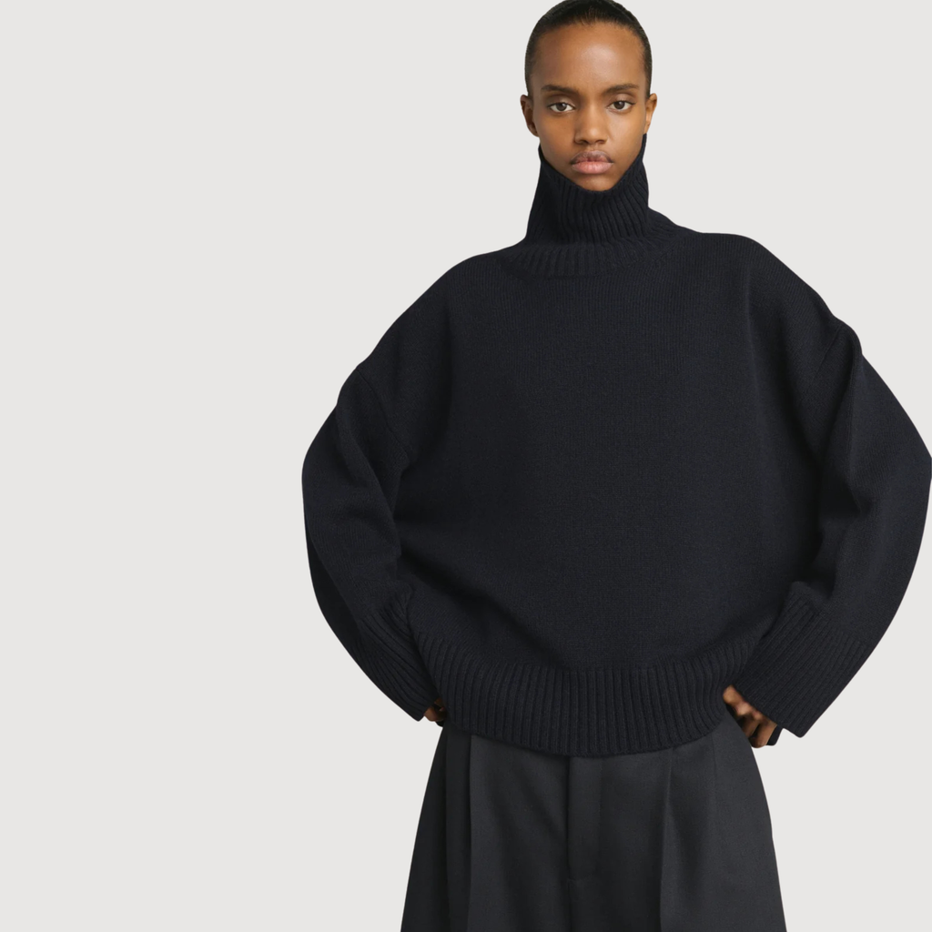 SOEUR - William pull oversize en laine mérinos Navy