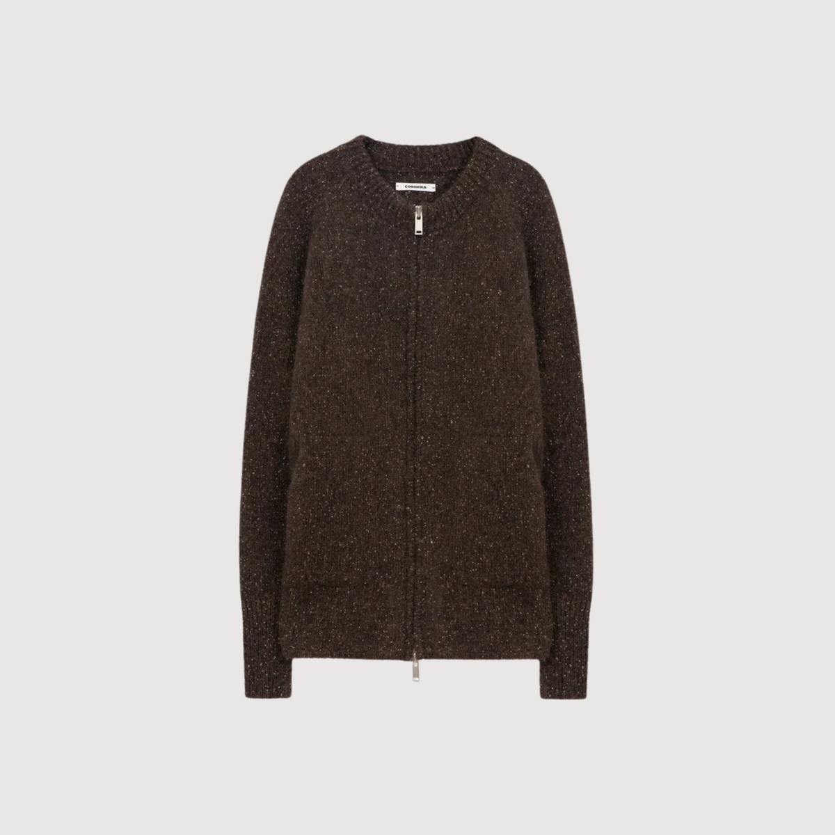 CORDERA - Speckled zip-jacket chocolate