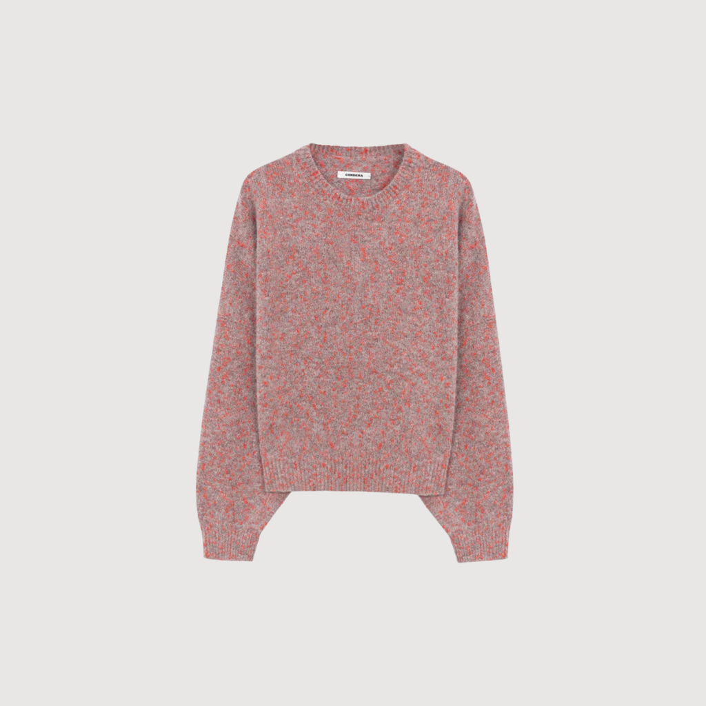CORDERA - Speckled crewneck sweater malva