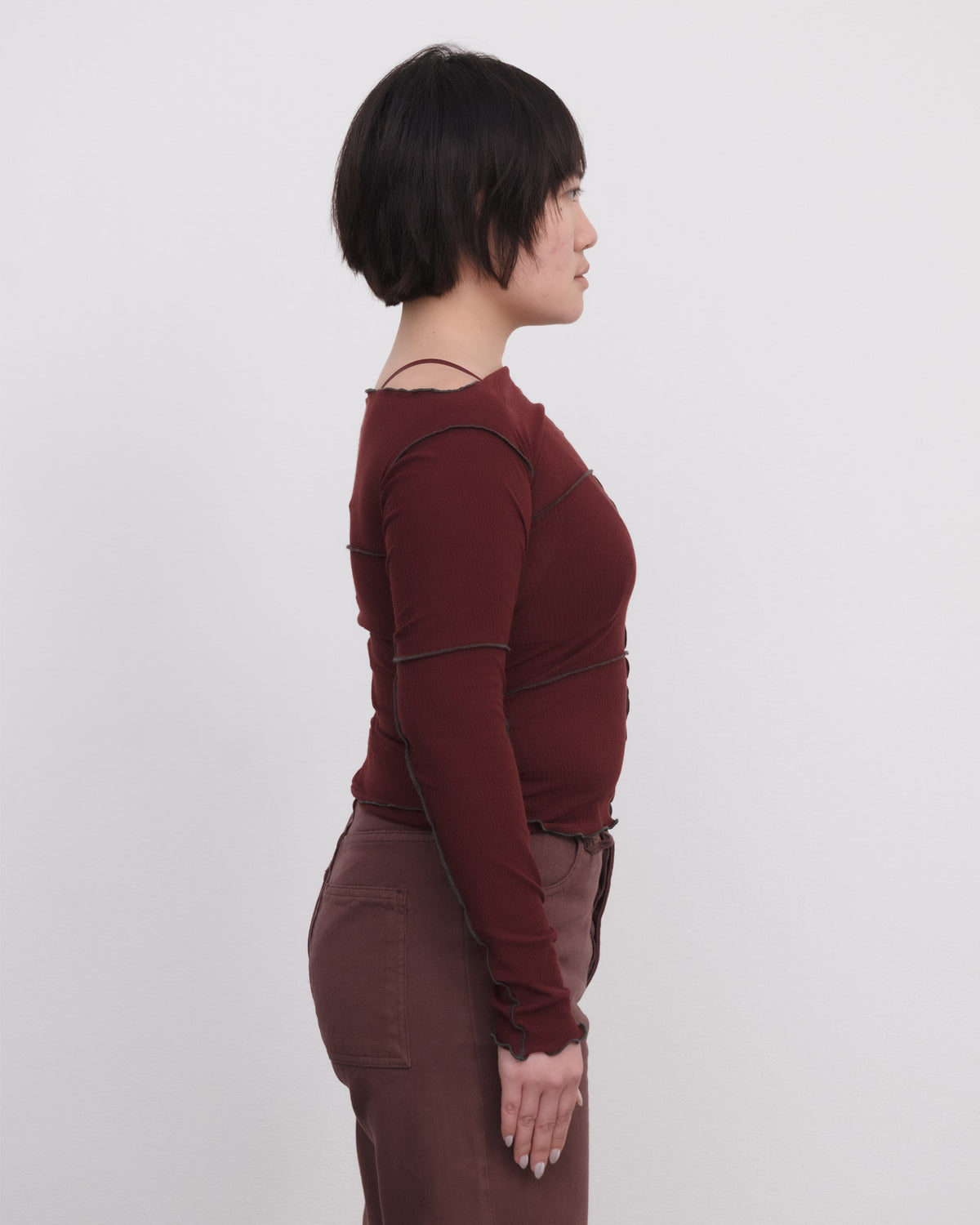 BASERANGE - Cinder longsleeve T Nara red